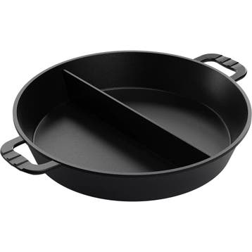 AMT Gastroguss Grote braadpan Ø 50 cm met 2 vakken LOTAN®., Ophalen of Verzenden, Nieuw, Aluminium