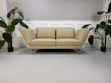 Brühl Moule Sofa Beige Sand Slaapbank Designbank, Tweepersoons, Ophalen of Verzenden, Zo goed als nieuw, Rechte bank