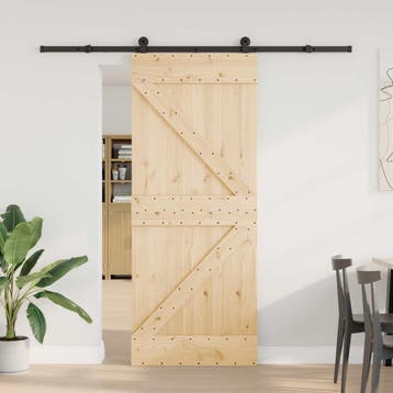 vidaXL Schuifdeur NARVIK Naturel en Zwart 85 x 210 cm (213,5, Verzenden, Nieuw