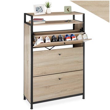Schoenenkast - Industrieel licht hout, eiken Sonoma, 81 cm, Verzenden, Nieuw