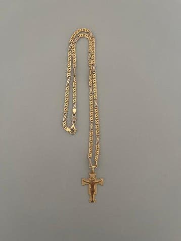 Ketting met hanger - 18 karaat Geel goud, Witgoud