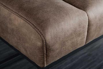 Design bank PETIT BEAUTÉ 110cm vintage taupe microvezel, Ophalen of Verzenden, Nieuw