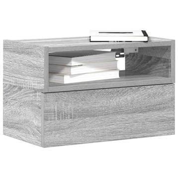 vidaXL Nachtkastjes 2st wandgemonteerd 45x26x28,5cm grijs, Verzenden, Nieuw, Hout