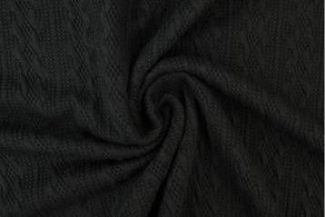 Jacquard gebreid kabel stof Zwart - rol 10 meter, Verzenden, Nieuw, Zwart