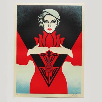Shepard Fairey (OBEY) (1970) - Obey Noir Flower Woman (Red)