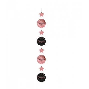 Hangdecoratie Congrats Rose/Black, Verzenden, Nieuw, Feestartikel