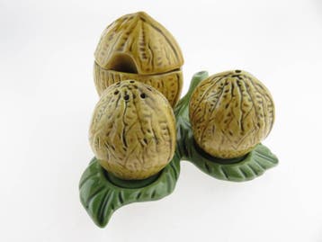 Cruet set Walnoot, Verzenden, Gebruikt