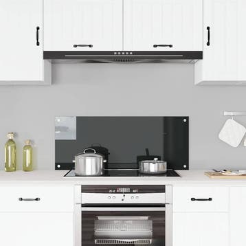 vidaXL Spatscherm keuken 100x40 cm gehard glas zwart, Verzenden, Nieuw