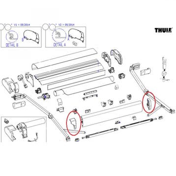 Thule Eindkap Lead Rail LH+RH 9200 Geanodiseerd, Ophalen of Verzenden, Nieuw, Thule