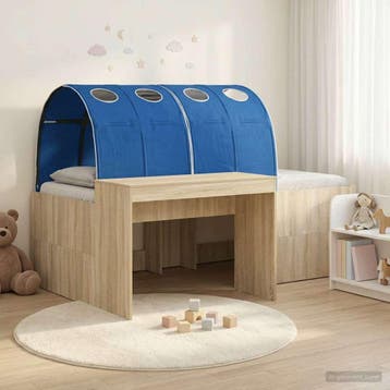 vidaXL Hoge Bed Frame met Bureau voor Kinderen 3 st Bewerkt, Verzenden, Nieuw, Bruin, Hout