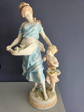 T.Moreau - Beeld, Weergave van Maria en Jezus / Moeder en, Antiek en Kunst