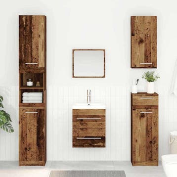 vidaXL Wastafelkast Oud Hout 38,5 x 41 x 48 cm Bewerkt hout, Verzenden, Nieuw