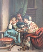 Dutch school (XIX) - A game of chess, Antiek en Kunst