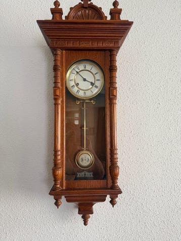 Klok - Hout - 1850-1900, Antiek en Kunst, Antiek | Klokken
