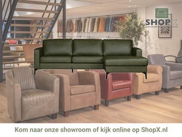 Leren hoekbank Match - 2.5-zits arm links + Longchair arm, 250 tot 300 cm, Bohemian, Industrieel, Modern, Scandinavisch, Hoekbank