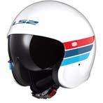 LS2 OF599 Spitfire II Retro Wit Blauw Rood Jethelm, Motoren, Jethelm, XXL, Nieuw met kaartje, Overige merken