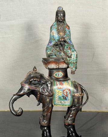 Figuur - Kannon Bosatsu - Gepatineerd brons - Japan - Meiji, Antiek en Kunst