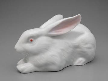 Fine Japanese Vintage Arita Ware Fine Porcelain White Rabbit, Antiek en Kunst