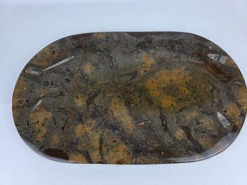 Dienblad - Marmer - Grote (50 cm) ovale schaal van marmer