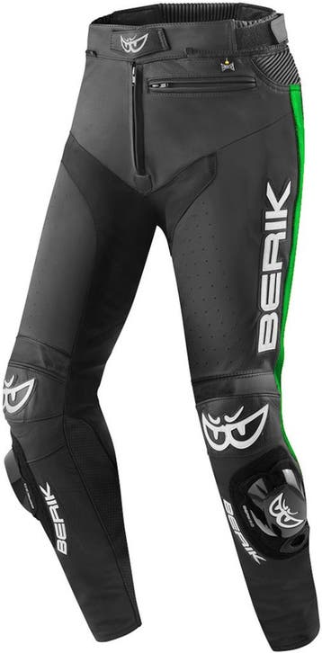 Berik Track Zwart Groen Leren Motorbroek, Nieuw met kaartje, Broek | leer, Berik, Heren