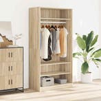 vidaXL Kledingkast 100x50x200 cm bewerkt hout sonoma, Huis en Inrichting, Kasten | Kledingkasten, Verzenden, Nieuw