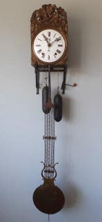 Comtoise klok (6) - Antiek - Gepatineerd brons, Smeedijzer -, Antiek en Kunst, Antiek | Klokken