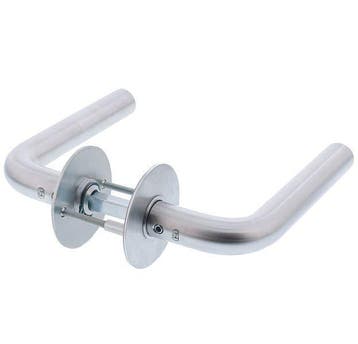 P+E Deurklink L-model op ronde rozet 8mm stift rvs, Verzenden, Nieuw