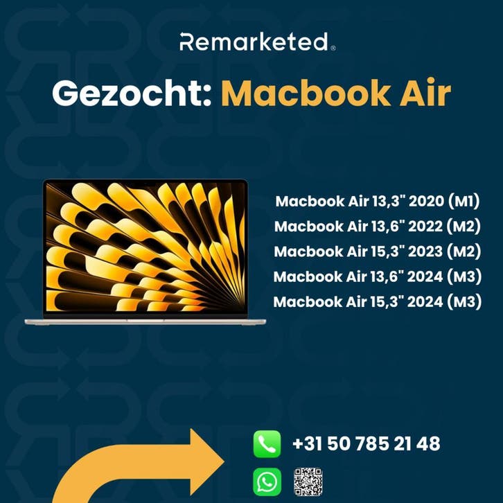 Macbook Air gezocht, Computers en Software, Apple Macbooks, Nieuw