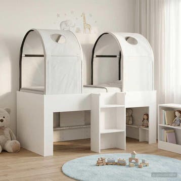 vidaXL Bed met Tunnel 3 st Wit Bewerkt hout, Verzenden, Nieuw, Wit, Hout