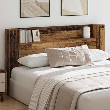 vidaXL Hoofdbord Kast met LED Oudhout Bewerkt hout, Huis en Inrichting, Slaapkamer | Bedden, Verzenden, Nieuw, Hout