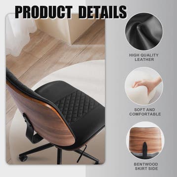 Ergonomische Bureaustoel met Walnoot Finish en Comfortabele, Verzenden, Nieuw