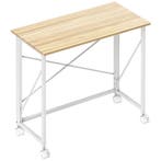 Opvouwbare Bureau Met Wielen, Ruimtebesparend, Staal, MDF, N, Verzenden, Nieuw