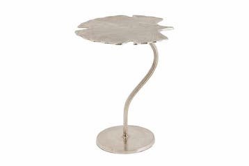 Decoratieve bijzettafel GINKGO LEAF 45cm zilver handgemaakt, Ophalen of Verzenden, Nieuw