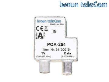 BTV 2 GHz TV/data opdrukverdeler (POA-254)-A - Braun Telecom, Ophalen of Verzenden, Nieuw