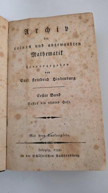 Carl Friedrich Hindenburg - Archiv der reinen und