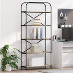 vidaXL Boekenkast Sonoma Eiken 80 x 30 x 183 cm Bewerkt hout, Minder dan 50 cm, Verzenden, Nieuw, 150 tot 200 cm