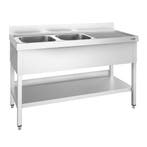 GGM Gastro | RVS spoeltafel PREMIUM - 1600x600mm - met |, Verzenden, Nieuw in verpakking, RVS Meubilair