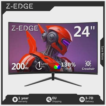 Z-EDGE 24" Curved Gaming Monitor | 200Hz, 1ms MPRT, Full HD, Verzenden, Nieuw