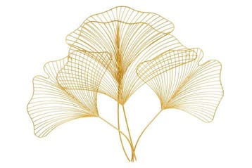 Elegante wanddecoratie GINKGO 90cm goud in filigrane, Ophalen of Verzenden, Nieuw