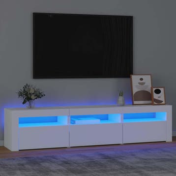 vidaXL Tv-meubel met LED-verlichting 180x35x40 cm wit, Verzenden, 150 tot 200 cm, Nieuw, Minder dan 100 cm