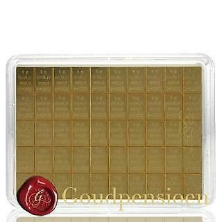 50 gram gouden Combibar (50 x 1 gram) 9999 Puur Goudbaren, Postzegels en Munten, Ophalen of Verzenden, Goud