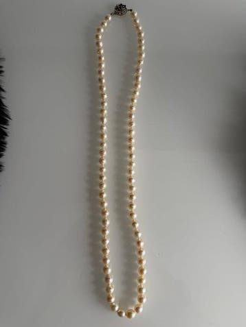 Zonder minimumprijs - Kralensnoer - 14 karaat Witgoud Parel, Sieraden, Tassen en Uiterlijk, Antieke sieraden