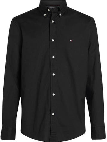 Tommy Hilfiger Poplin Overhemd Flex Zwart maat M Heren, Kleding | Heren, Overhemden, Verzenden, Nieuw, Zwart, Tommy Hilfiger