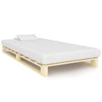 vidaXL Bedframe pallet massief grenenhout 100x200 cm, 100 cm, Eenpersoons, Bruin, Verzenden