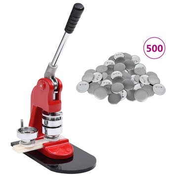 vidaXL Buttonmachine met 500 st buttononderdelen 58 mm, Verzenden, Nieuw