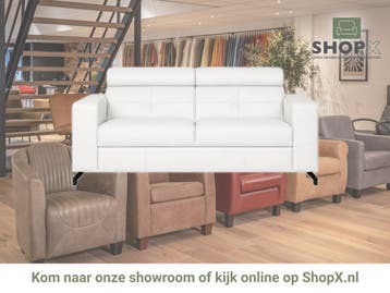 Leren bank Nova - 2.5 zits - Toledo Purewhite (wit) - poten, Huis en Inrichting, Bohemian, Modern, Scandinavisch, Nieuw, Ophalen of Verzenden