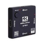 DrPhone HS10 HDMI 2.0 Switch 3 in 1 uit - 4K@60hz - 3-poorts, Verzenden, Nieuw