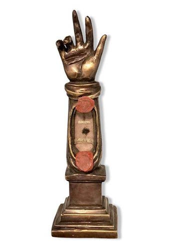 Reliekhouder - Brons, Glas, Textiel - 1850-1900 - Heilige