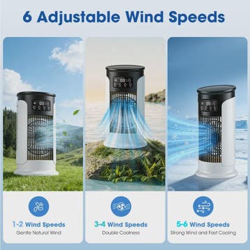 3-in-1 Draagbare Aircooler met Ventilator, Luchtbevochtiger, Verzenden, Nieuw