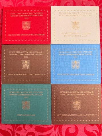 Vaticaan. 2 Euro 2010/2017 (6 moedas) (Zonder minimumprijs)